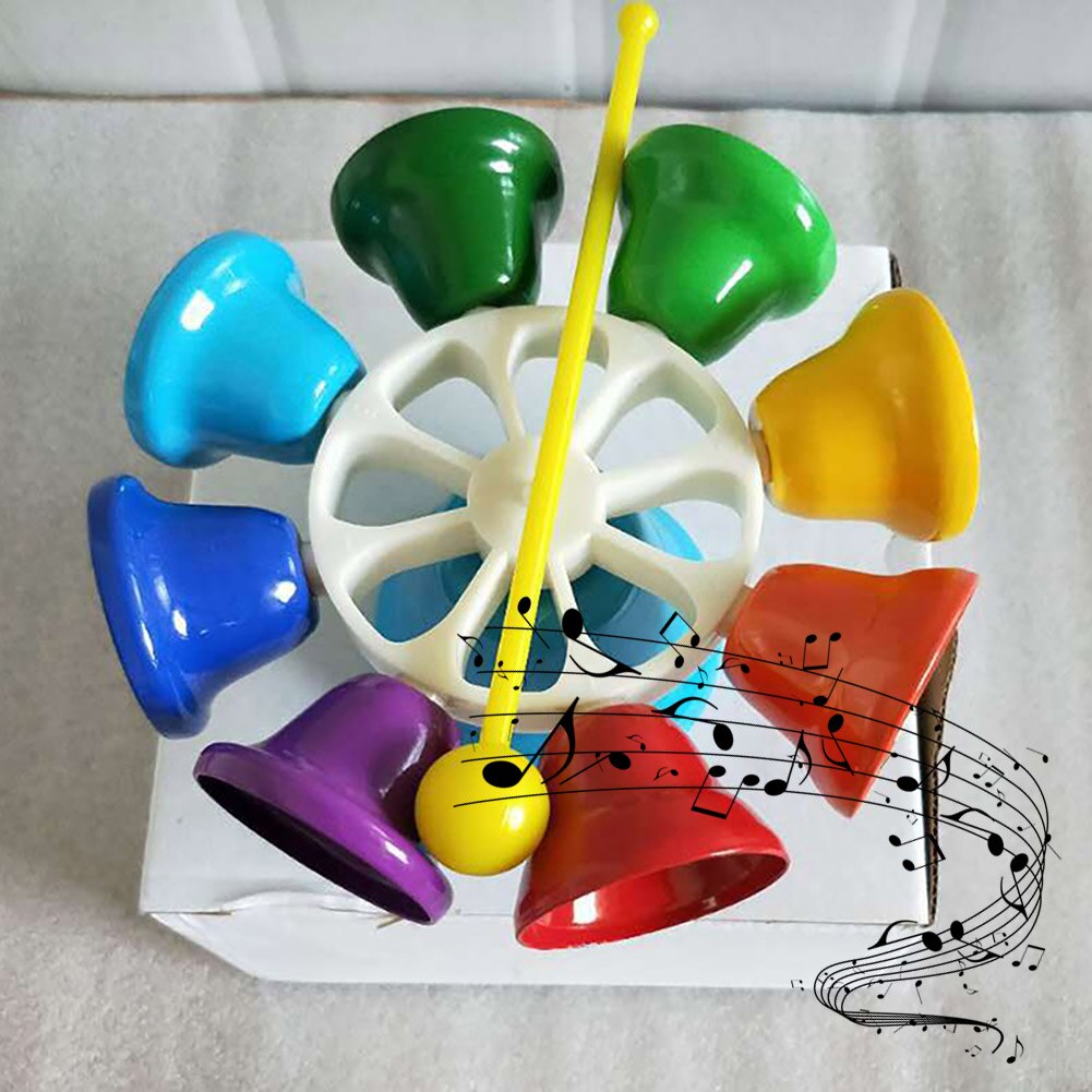 8-Tone Hand Bells Kids Children Musical Octave Percussion Instrument Sound Toy Children Toys Chirstmas Birthday