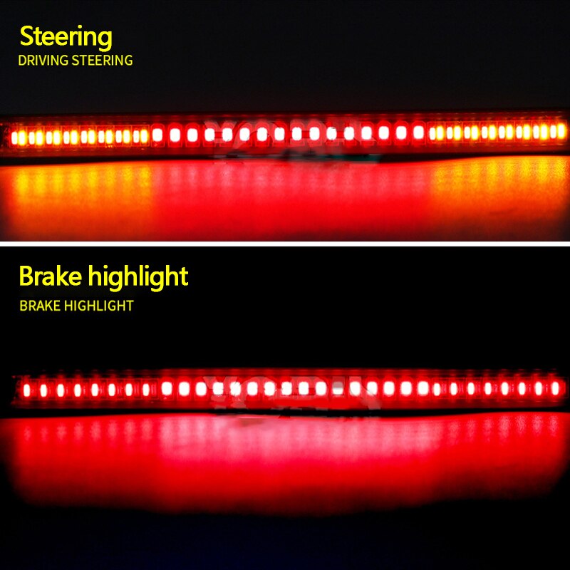 Buigbare Led Strip Achterlicht Turn Signal Brake Indicator Voor Harley Motorfiets 48-Led Strip Achterlicht Richtingaanwijzer