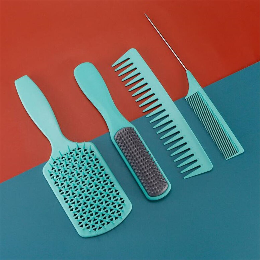 4 Stks/set Professionele Kappers Combs Detangling Hair Borstel Haar Kam Snijden Massage Kapper Gereedschap Salon Accessoires