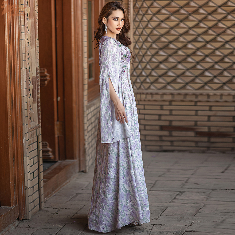 Ramadan Eid Djellaba Diamonds Abaya Dubai Kaftan Women Muslim Evening Party Dress Turkey Caftan Femme Robe Vestidos Gown