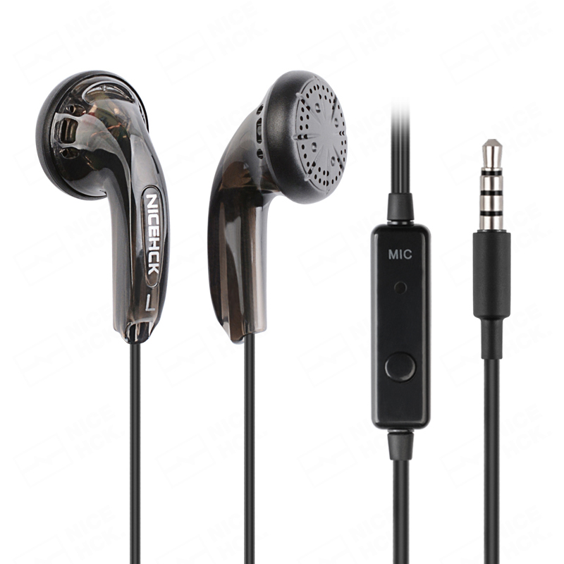 NICEHCK Traceless 3.5mm HIFI Earbud 15.4mm Dynamic Driver Unit DJ Bass Earphone Wired HD Microphone Headset EB2S/B40/B70/VIDO: Granatowy