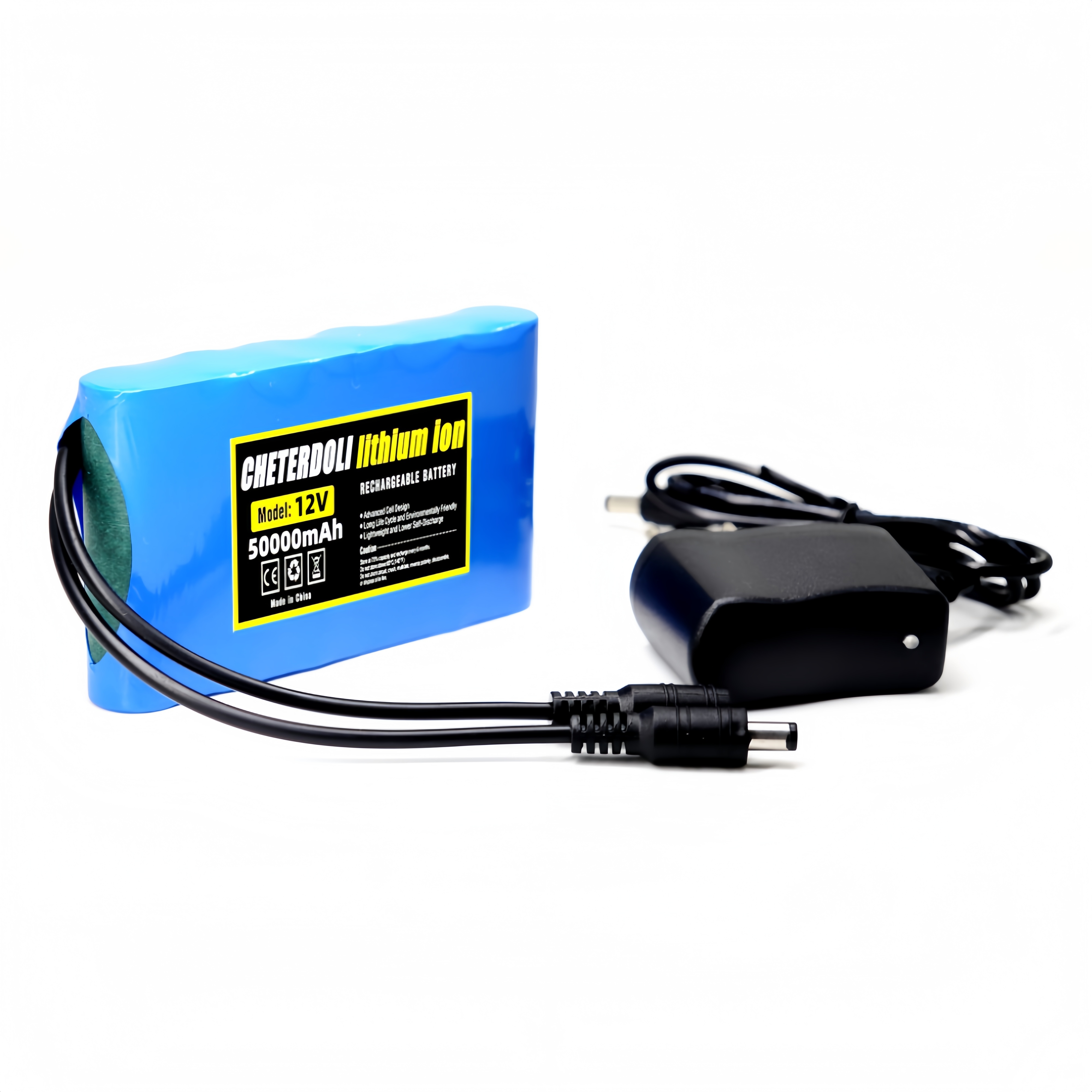 Aleaivy Portable Super 12V 50000mah Battery Rechargeable Lithium Ion Battery Pack Capacity DC 12.6v 50Ah CCTV Cam Monitor +