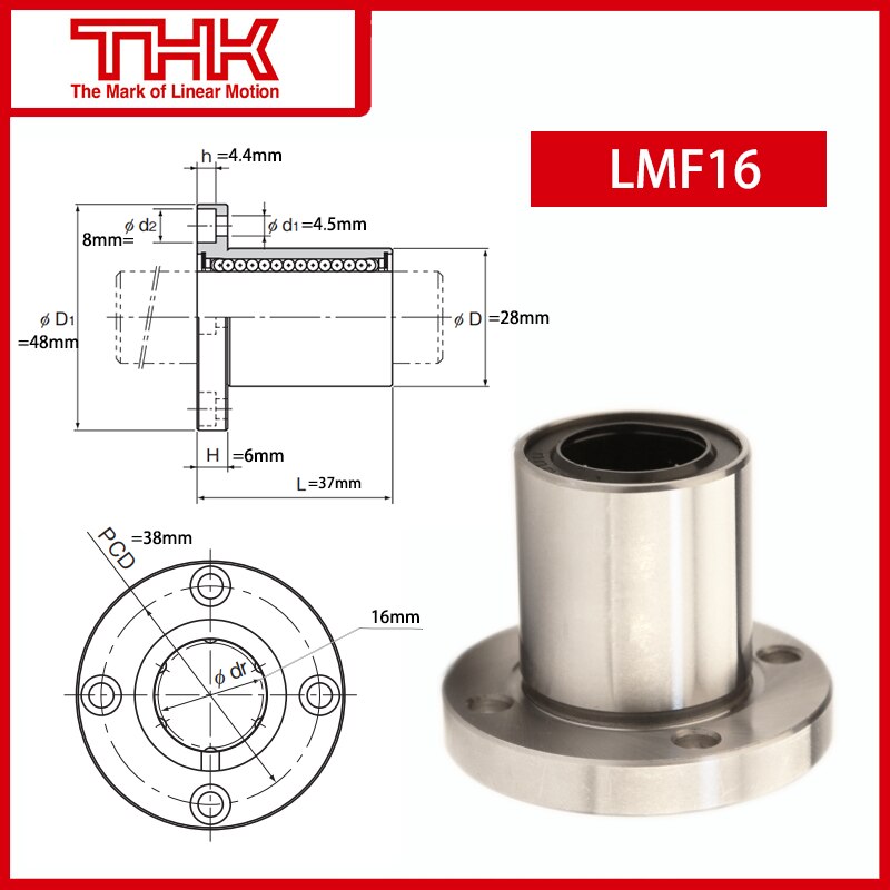 Original THK linear bushing LMF LMF16 LMF16UU linear bearing