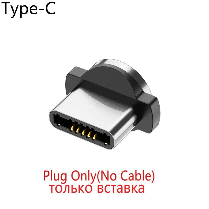 Ronde Magnetische Kabel plug Type C Micro USB C Stekkers Snelle Opladen Telefoon Microusb Type-C Magneet Charger Plug voor Samsung S9 S10: Type C plug no cable