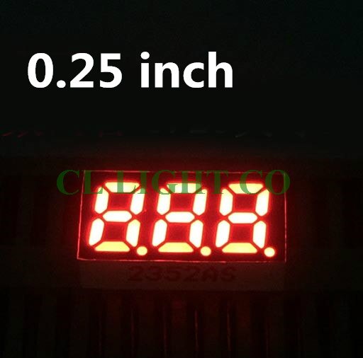RED 7 Segment display 3 Bit Digital Tube 0.25 inch LED Display 15*8*4mm Commom Cathode