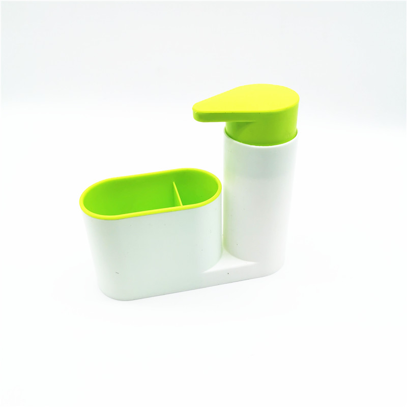 Køkken tilbehør vask sæbedispenser flaske plastflaske til badeværelse og køkken flydende sæbe organisere køkkenudstyr: 2 gitter grønne