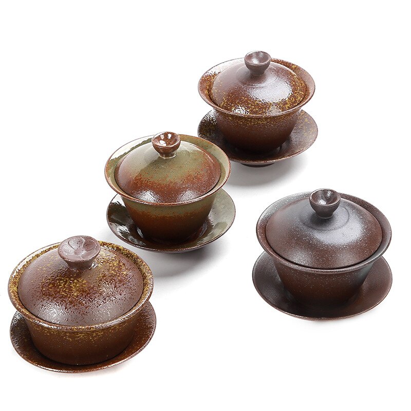Kinesiska teservis turee gaiwan vintage lera tekoppar uppsättningar handmålade porslin kungfu teservis skål