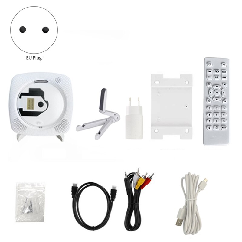 Portable CD Player Wall Mountable DVD Player FM Radio with Bluetooth and Remote Control Built-in HiFi Speakers