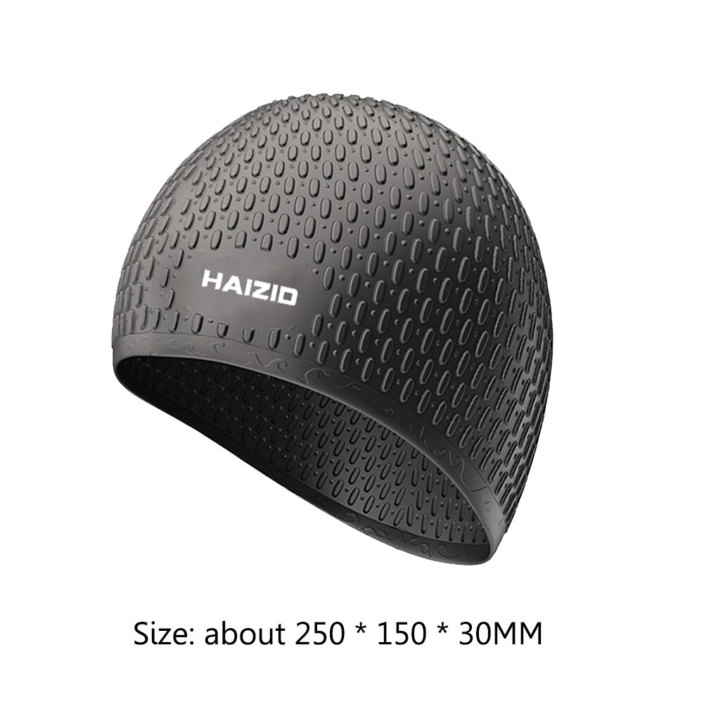 Swimming Cap Elastic Waterproof PU Fabric Protect Ears Long Hair Sports Swim Pool Hat Swimming Cap Free size For Men Women Adult: Black