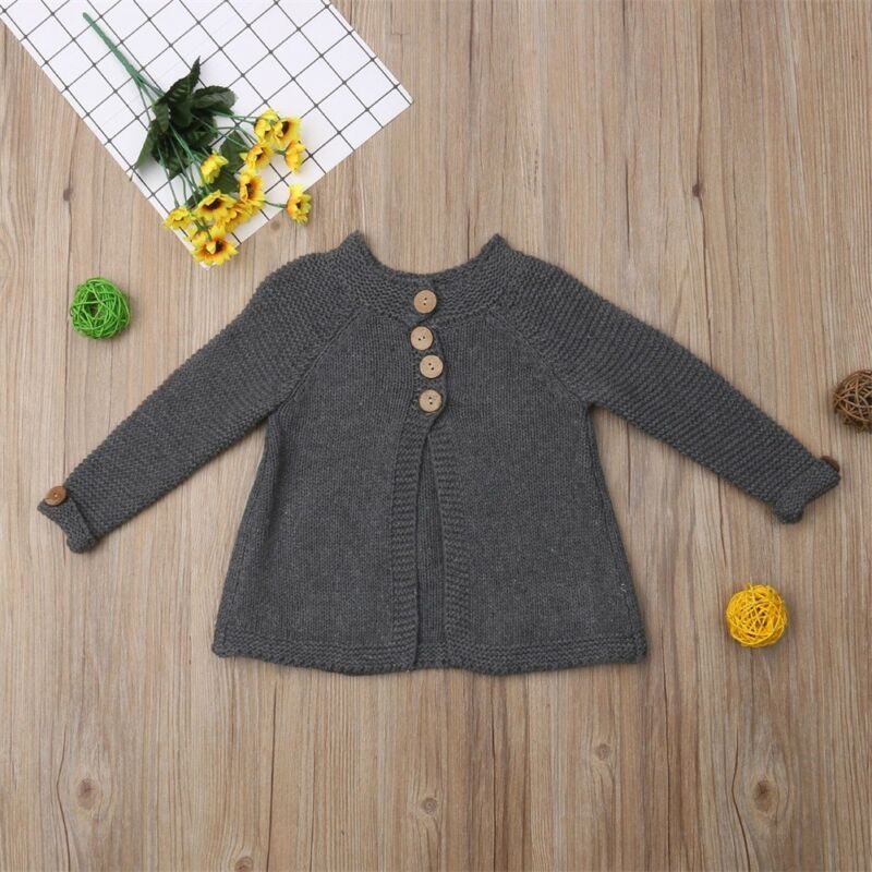 Efterår vinter bomuldstrøje top baby børnetøj drenge piger strik cardigan sweater børn forårstøj