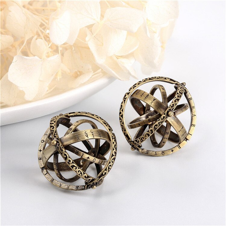 Astronomische bolvormige ring, kosmische vingerring, paar, geliefde, sieraden, roterende sterrenbeelden, vingerring, vintage hanger