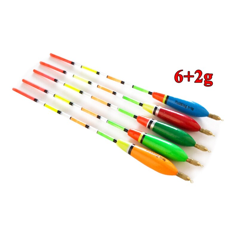 5 Pc Fishing Float With Copper Lead Balsa Wooden Buoy Float Bobber Cork Fishing Floating Drift Vertical Buoy Fishing Accessories: D