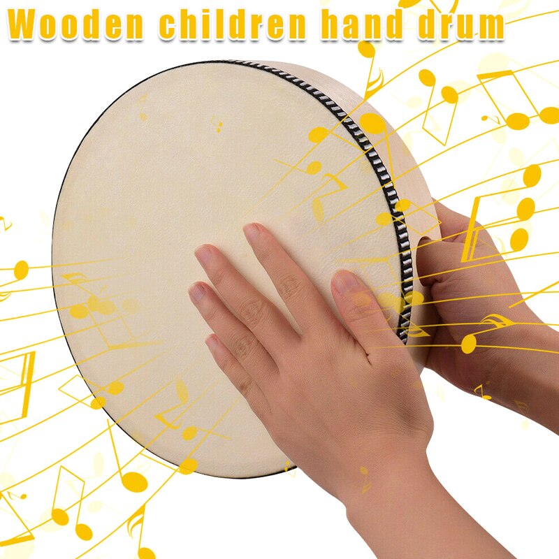 4/6/8/10 tuuman puinen käsirumpu lasten lyömäsoittimet puurunkoinen rumpu lapsille musiikkipeli kätevä kannettava musiikki-instrumentti