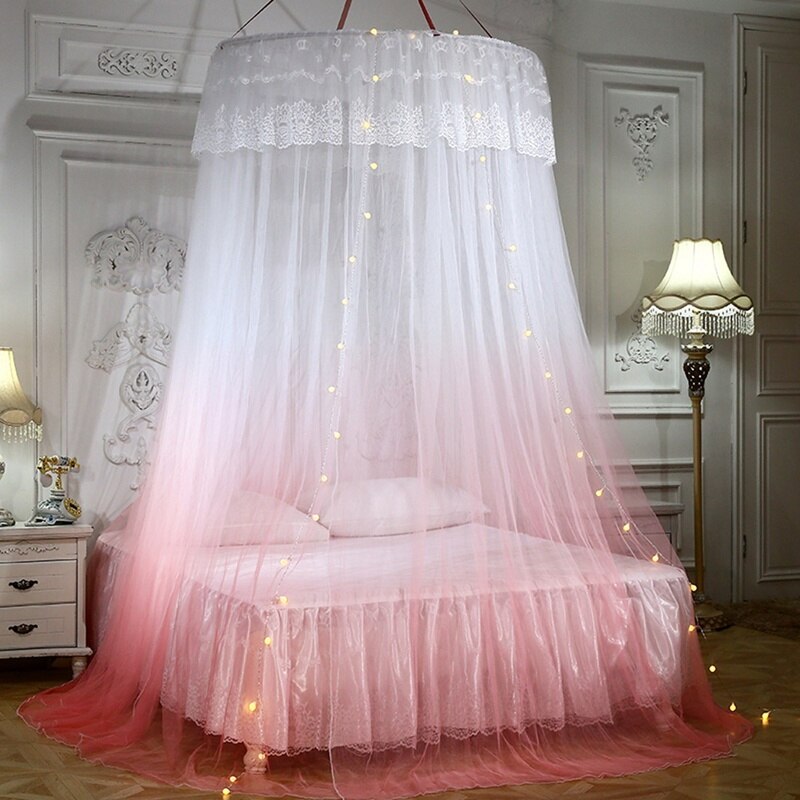 Mosquito Net Three-door Mosquito Net Anti-insect Bed Canopy Summer Palace Mosquito Net Single Double Bed Decor: Red 120x270cm