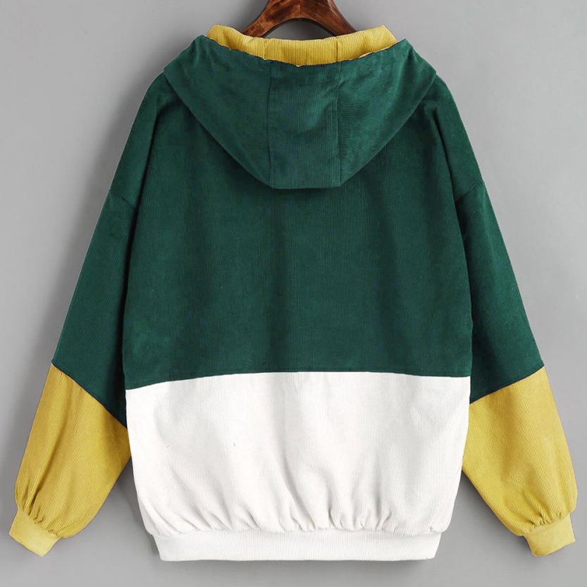 Windjack Jassen en Jassen Vrouwen Bovenkleding Jassen Lange Mouwen Corduroy Patchwork Oversize Rits Jas