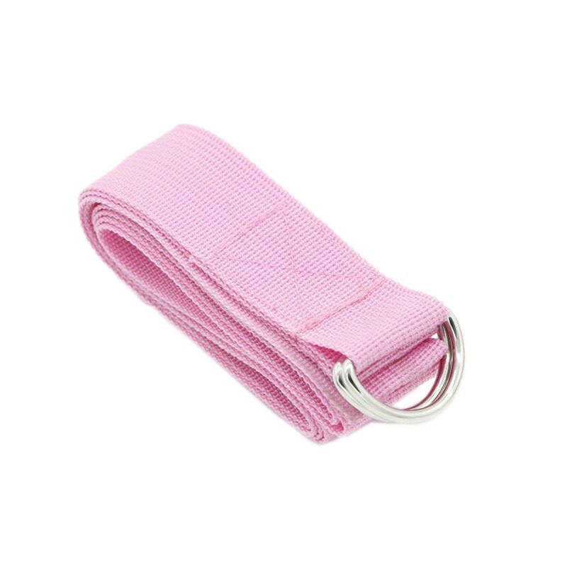 Women Pilates Yoga Stretch Strap D-Ring Belt Fitness Exercise Gym Rope Bands Waist Leg Resistance Fitness Adjustable Yoga Belts: Pink