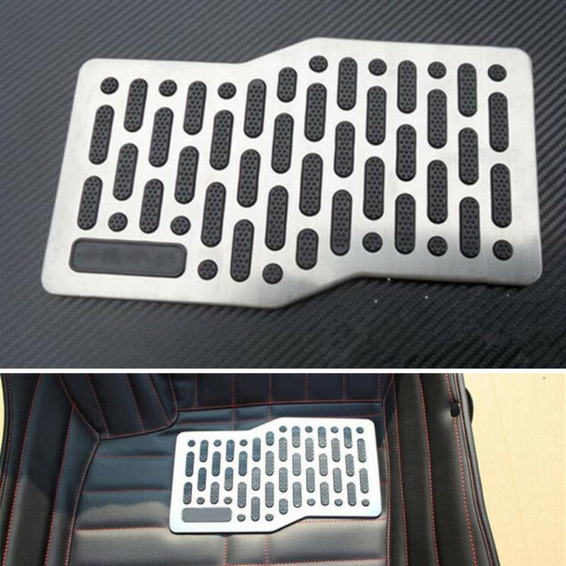 Tapis de sol antidérapant Auto plaque d'acier inoxydable panneau de coup de pied repose-pieds