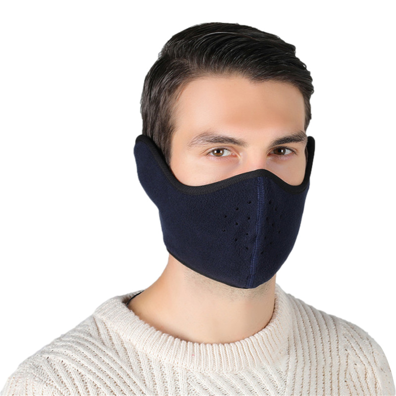 Hiver Thermique Masque Épaissir Polaire Coupe-Vent Hautement Respirant Hommes Femmes Ski Cyclisme Accessoires de Sport En Plein Air: navy