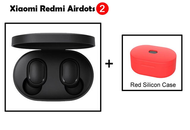 Xiaomi Redmi Airdots 2 Original inalámbrico Bluetooth 5,0 auriculares estéreo TWS con micrófono manos libres AI Control en el oído natraxia2-вввиттиттити: Add Red Case