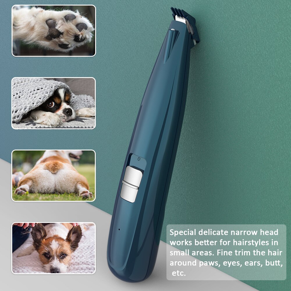 Trimmer for katter og små hunder for hund og trimmer for hunder med lav støy, elektrisk kjæledyrtrimmer for å trimme håret rundt poter