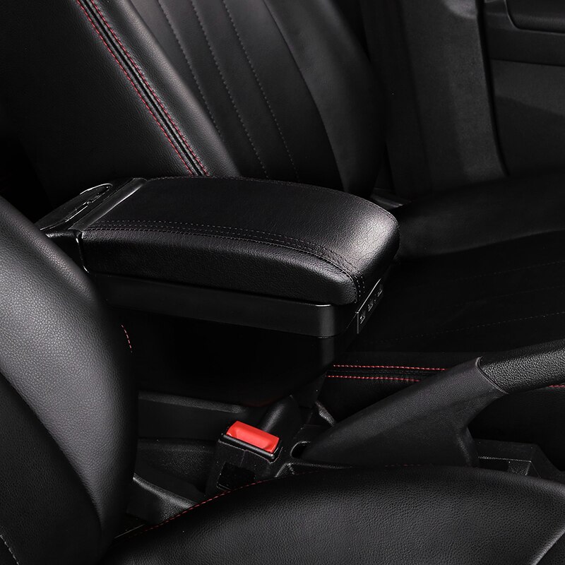 Soporte para reposabrazos Ford Focus, doble capa, retráctil, compartimento de almacenamiento para tienda central, soporte para vaso, Cenicero, interfaz USB, accesorios para coche