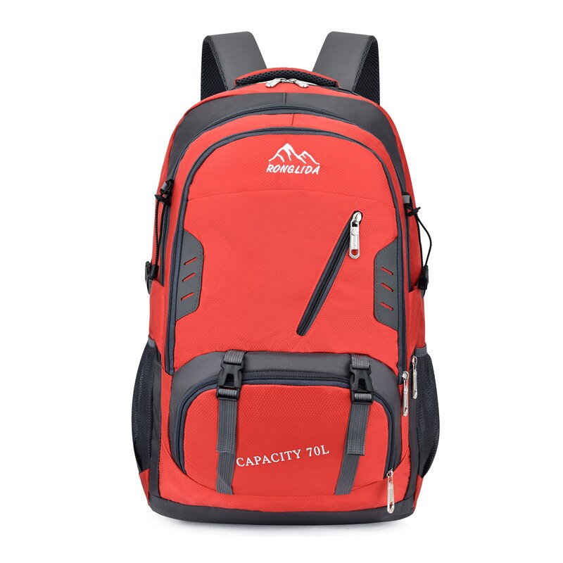 65L Unisex Rugzak Mannen Reizen Rugzak Sport Outdoor Wandelen Zakken Trekking Nylon Rugzak Klimmen Camping Rugzak Voor Mannelijke: Rood