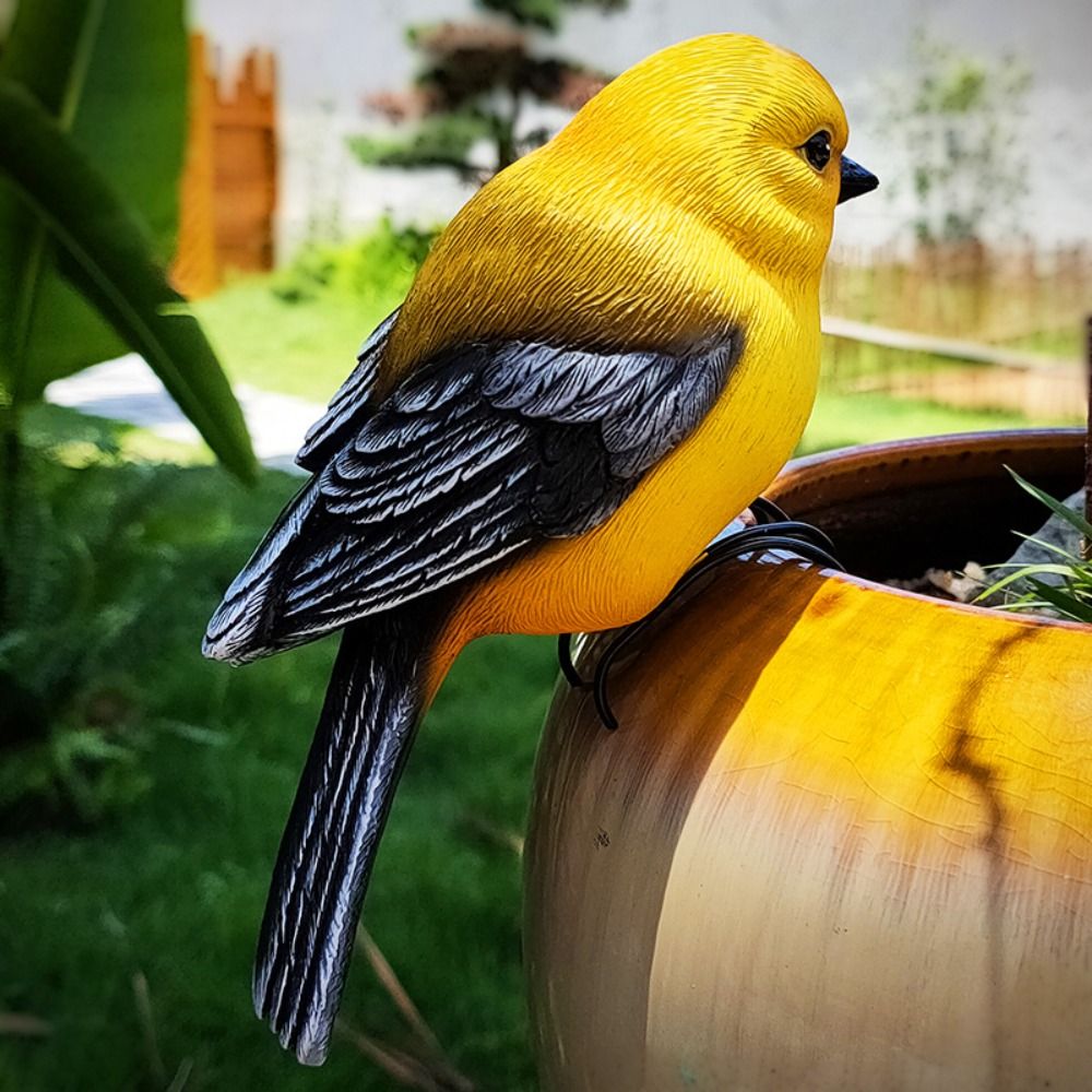 Garden Decor Resin Bird Ornament Cute Simulation Animal Statue Decorative Miniatures Sculpture Garden