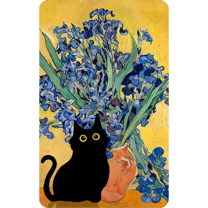 Funny Art Matisse Monet Black Cat Van Gogh Refrigerator Magnet,suitable for Home Kitchen,refrigerator Wall Door,officedecoration: MULTI