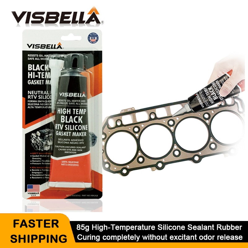Visbella en neutral rtv pakning maker 85g høj temperatur silikone fugemasse gummi fugt bevis lim til bilmotor