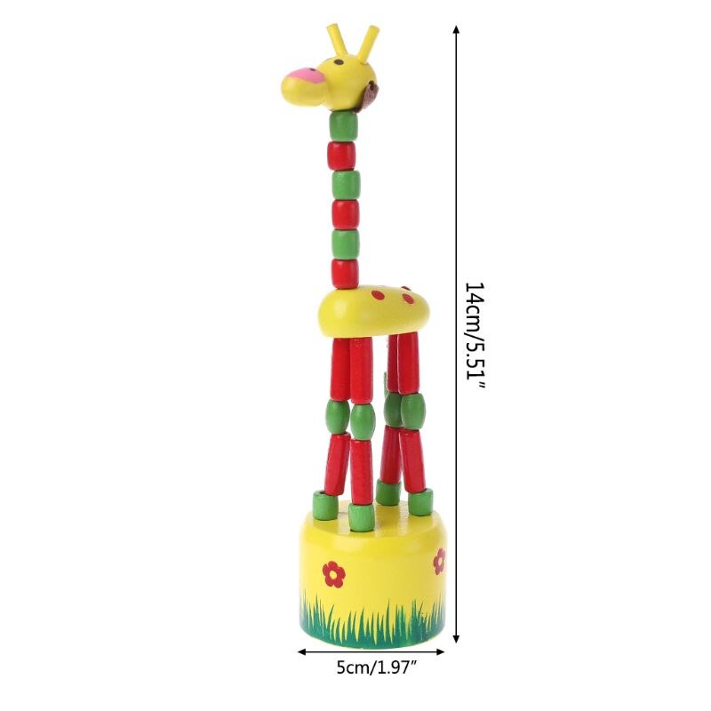Śmieszne dziecko dzieci inteligencja rozwojowa edukacyjna drewniana kolorowa kołysząca zabawkowa żyrafa stojak robić tańca prezent