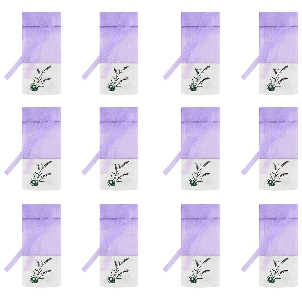 12pcs Lavender Sachets Empty Sachets Bags Gauze Storage Bags for Spice Packing: Lavender