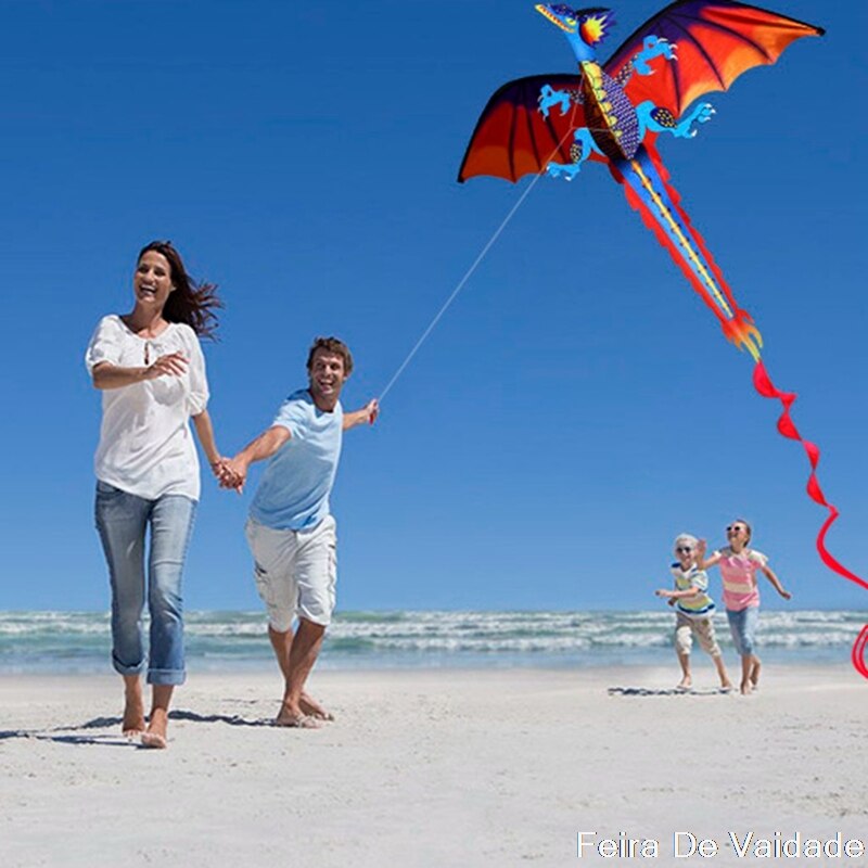 3D Dragon Kite With Tail Kites For Adult Kites Flying Outdoor 100m Kite Line