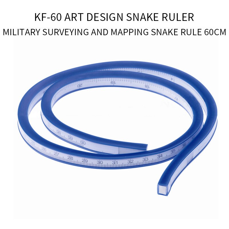 Regla curva Flexible suave, herramienta de medida de dibujo, cinta Regla de medición plástica de 60cm para pintar de dibujo de ingeniería