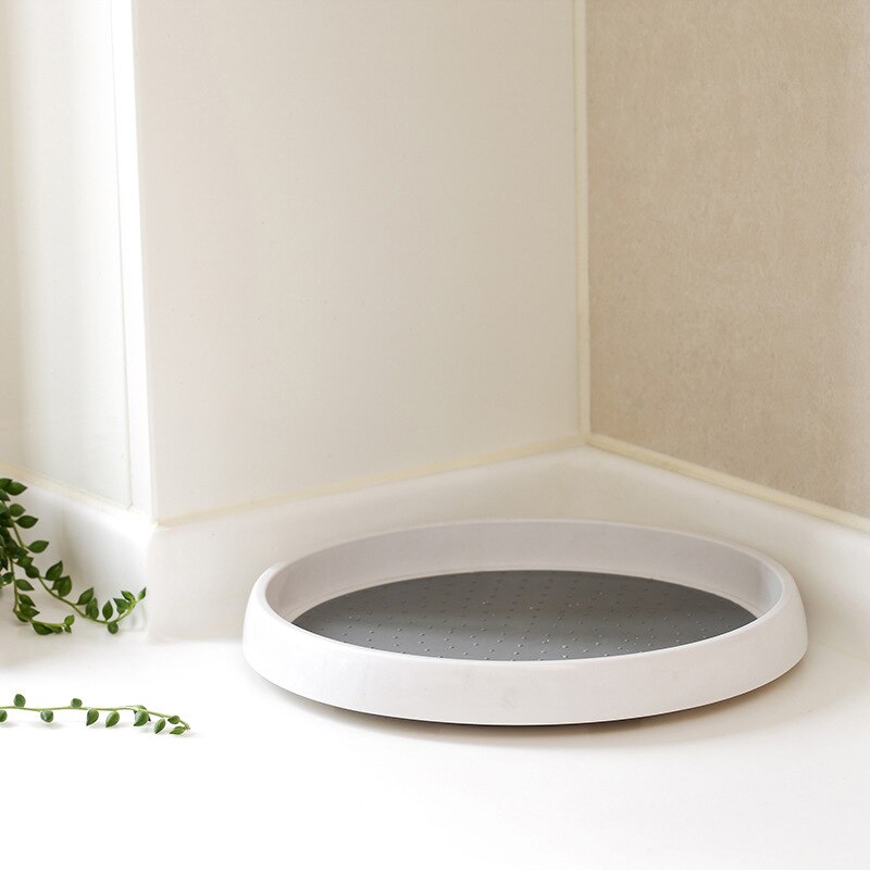 25cm Condiment 360° Rotating Storage Tray Spice Rack Non-Slip TPR Home Cosmetics Cabinet Organizer For Kitchen Accessories: Default Title