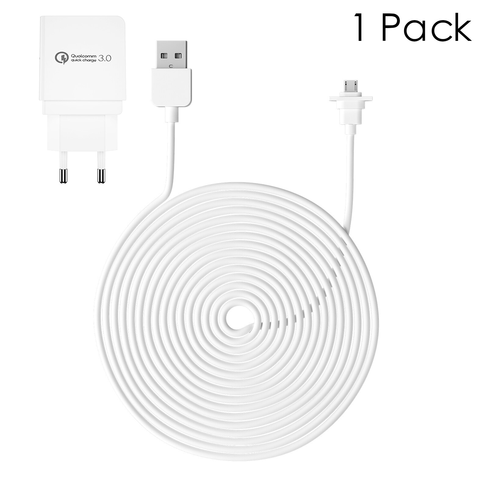 Eufy 2C/2C Pro Camera Cable 30ft/9m Waterproof Charging Cable Power Cord for Eufy 2C/2C Pro with US/EU/UK Wall Plug Adapter: EU plug 1 Pack