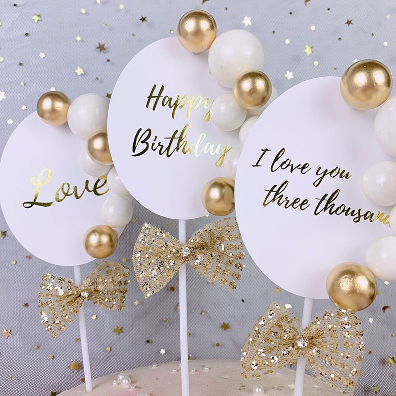 1 Pc Bruiloft Verjaardag Cake Topper Gelukkig Birthday Party Kids Favor Cake Vlag Huwelijk Dessert Topper Decoratie Supply