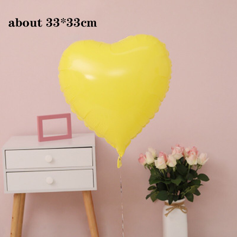Globo de película de aluminio en forma de corazón, película de aluminio pentagrama, Globos de helio, decoración para , suministros de decoración, navidad: B-yellow