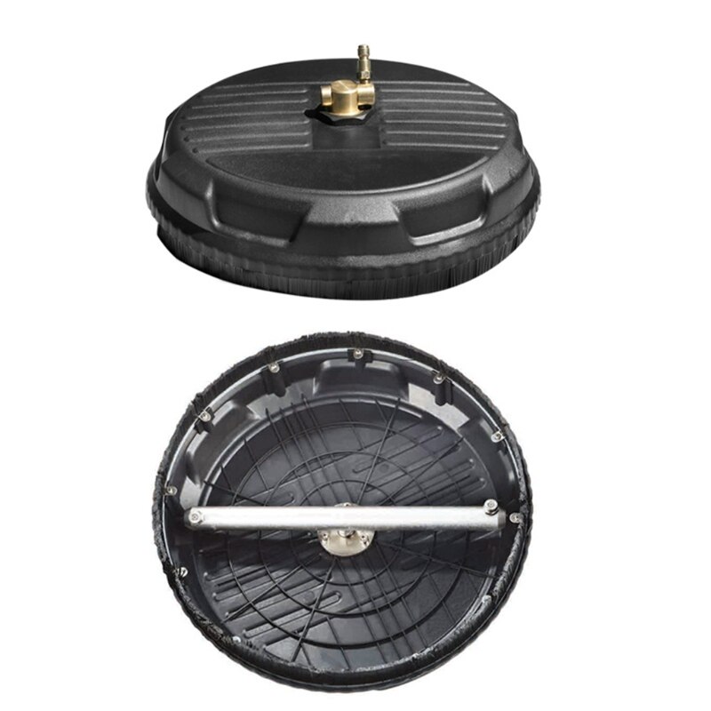 High Pressure Round 15" Floor Scrubbing Disc Washer Household Pavement Cleaner Attachment with Rotating Jets for Courtyard Clean
