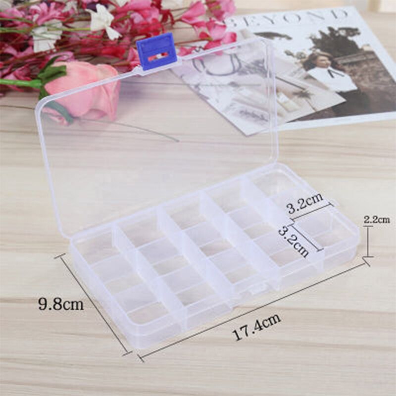 Portable Fishing Tackle Box Organizer Small Storage Box Plastic Storage Organizer Box 36 Compartments Transparent Tackle Box #A: C