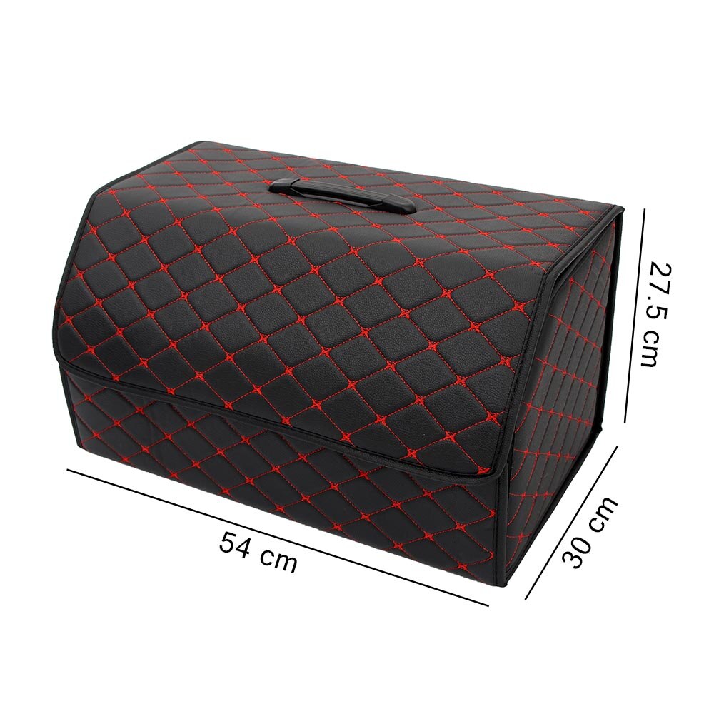 Foldbar bilopbevaring opbevaring oprydning 34*31*30cm pu læder bil bagagerum organisator boks opbevaringstaske auto affald værktøjstaske