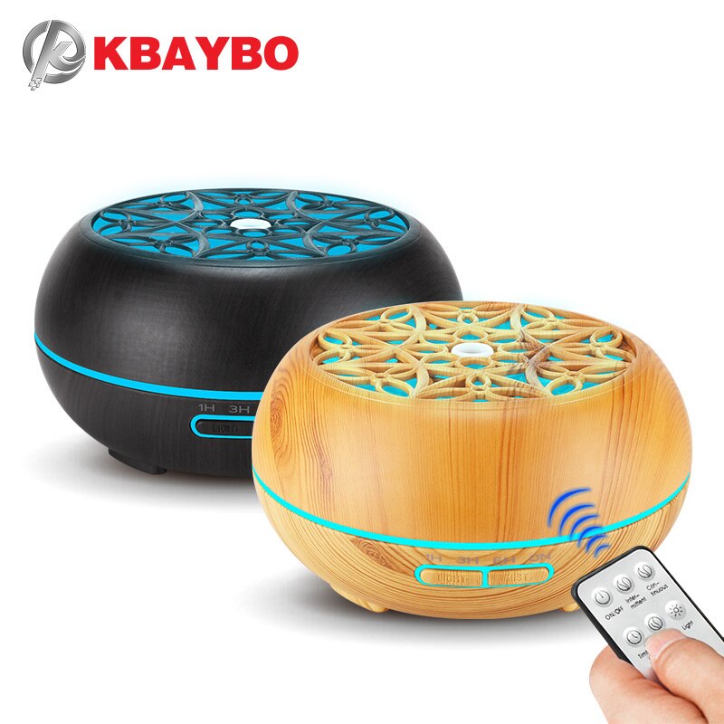 Kbaybo 300 Ml Houtnerf Luchtbevochtiger Met Afstandsbediening Luchtreiniger Huishoudelijke Nachtlampje Aromatherapie Etherische Olie Diffuser