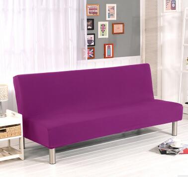 Solid Color Solid Sofa Cover Elastic fabric sofa cover Sofa Slipcover Candy Green All-inclusive Cover For Couch Without Armrest: candy purple