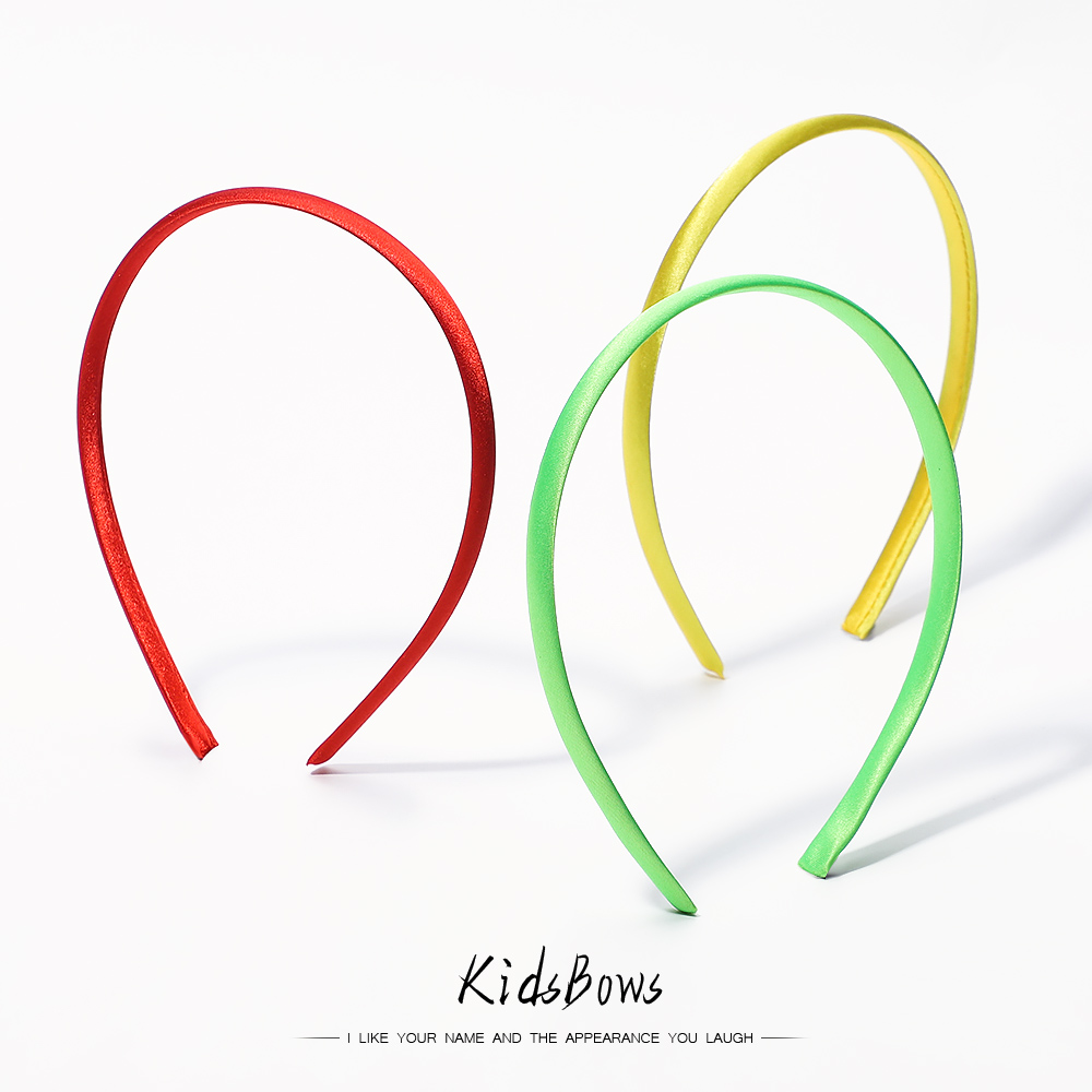 5/10pcs/lot Plain 10MM Satin Headband Girls Fabric Covered Resin Hairbands Plastic Headbands Kids Elastic Bands Hair Accessories
