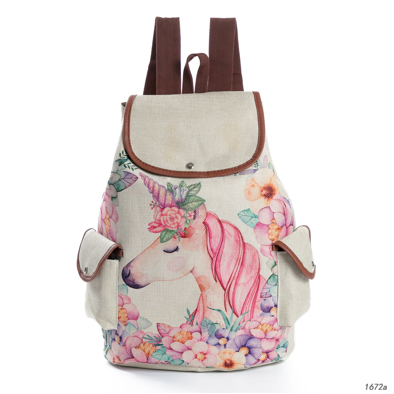 Mochila de lona con estampado Floral Retro Miyahouse para adolescentes, mochila escolar con de mariposa a rayas, mochila de viaje para niñas: 1672a