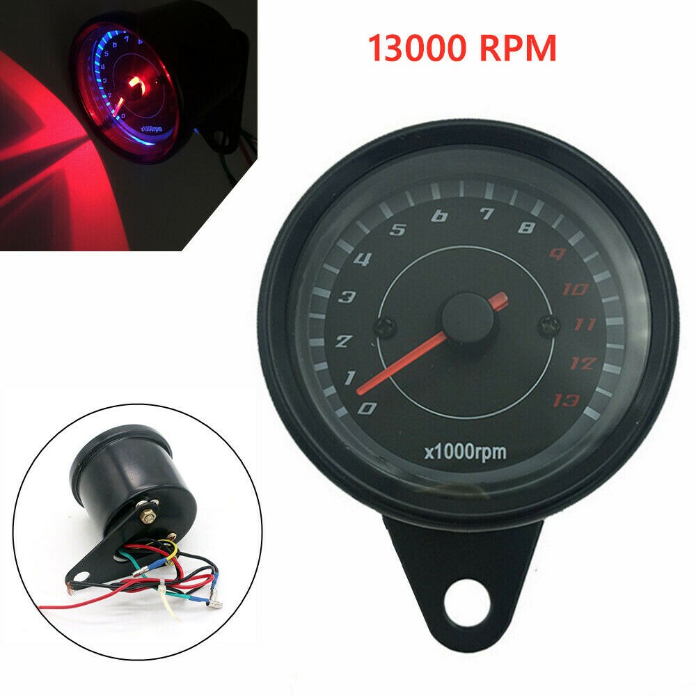 LED 13000Rpm Motorcycle Tachometer Scooter Analog 12V ATV Motor Rev Counter Tacho Meter Gauge