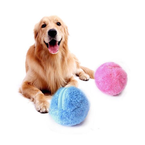 4 Color Set Pet Dog Magic Roller Ball Toys Automatic Roller Electric Plush Ball Magic Ball Dog Cat Pet Toy No Battery