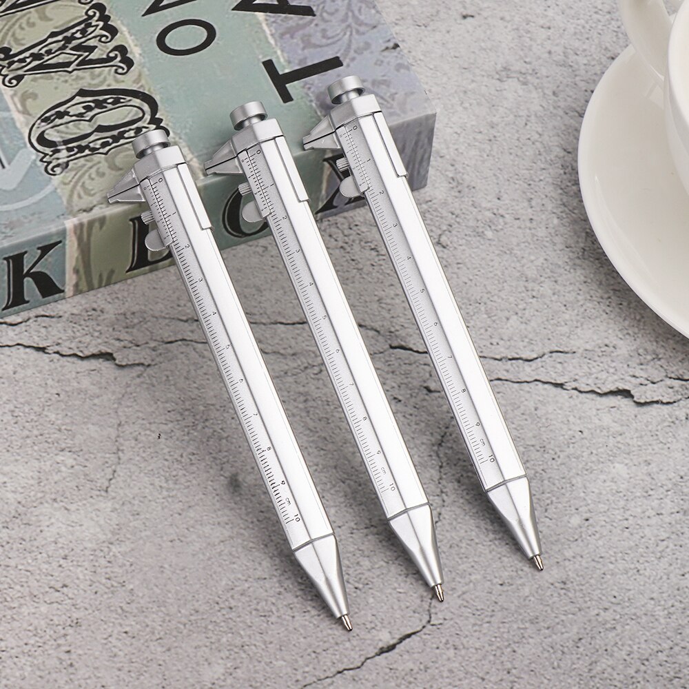 Multifunction 0.5mm Gel Ink Pen Vernier Caliber Roller Pen Stationery Ball Point School Office Supplies With Scale Ruler
