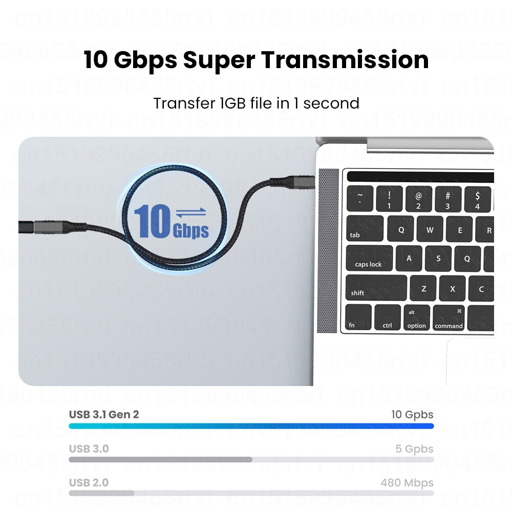 5a usb 3.2 cabo de dados rápido 100w usb tipo c cabo para macbook pro 10gbps extensão usb cabo extensor cabo usb c cabo de cabo rápido