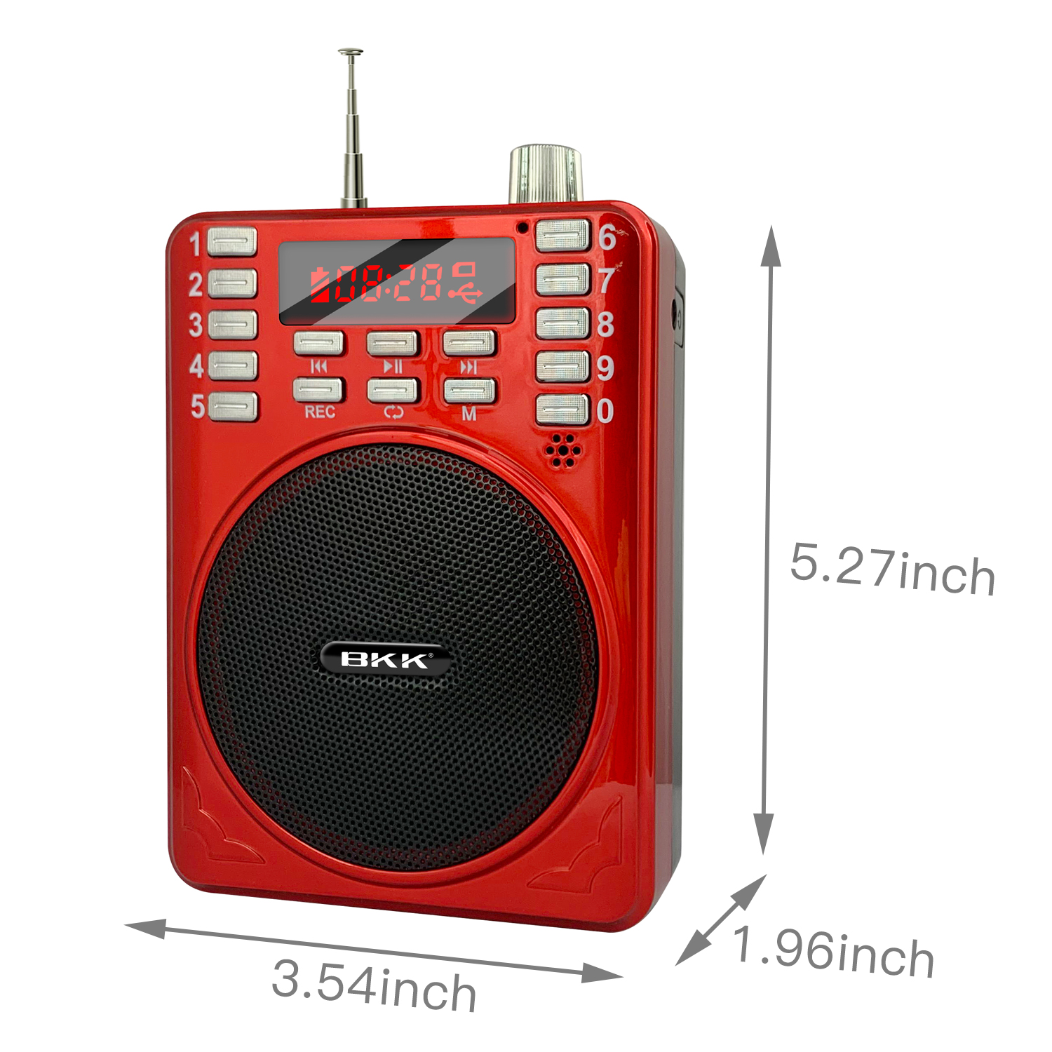 EONKO PA-279BT Voice Amplifier FM Radio Loud Speaker with Bluetooth TF USB FM AUX Earphone Microphone Recording 3pcs Battery