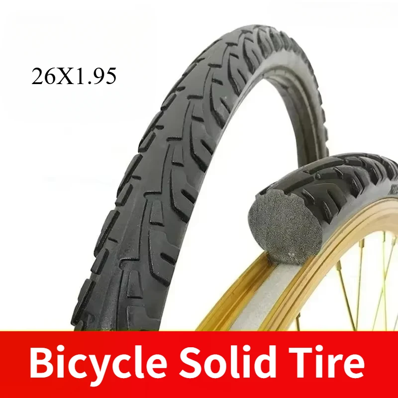 FIETS SOLID BAND 20/24/26 inch x1.50/1.95/1 3/8 Fiets massieve band 26 inch MTB band Anti Stab Rijden voor racefiets band: Bordeaux